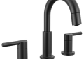 DELTA® 35749LF-BLPD Nicoli™ Traditional Bathroom Faucet, 1.2 gpm Flow Rate, 5-1/4 in H Spout, 6 to 16 in Center, Matte Black, 2 Handles, Pop-Up Drain, Import