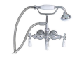 Barclay 4025-PL-CP Clawfoot Tub Filler, 3.8 gpm Flow Rate, 3-3/8 in Center, Polished Chrome, 3 Handles, Import