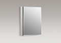 Kohler® CB-CLC2026FS Single Door Medicine Cabinet, 4-13/16 in OAL x 20 in OAW x 26 in OAH, Anodized Aluminum