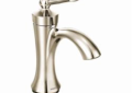 Moen® 4500NL Bathroom Faucet, Wynford™, 1.5 gpm Flow Rate, 5 in H Spout, 1 Handle, Pop-Up Drain, 1 Faucet Hole, Polished Nickel, Function: Traditional
