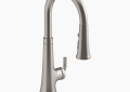 Kohler K-23766-VS Tone(R) Touchless Pull-Down Kitchen Sink Faucet with Three-Function Sprayhead - Vibrant Stainless