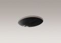 Kohler® 2210-7 Caxton® Bathroom Sink With Overflow Drain, Oval Shape, 19-1/4 in W x 16-1/4 in D x 7-1/2 in H, Undermount Mounting, Vitreous China, Black
