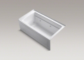 Kohler® 1122-RA-0 Archer® Bathtub, Whirlpool, Rectangle Shape, 60 in L x 32 in W, Right Drain, White