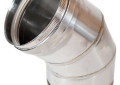 Z-Flex 2SVEEWCF0345 3 inch Stainless Steel Gas Vent 45 Degree Elbow