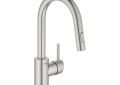 GROHE 31479DC1 31479_1 Concetto™ Pull-Down Bar Faucet, 1.75 gpm Flow Rate, Supersteel, 1 Handle, 1 Faucet Hole, Residential