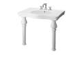 Barclay B/978WH Milano™ Deluxe Console Basin Only, Rectangle Shape, 8 in Faucet Hole Spacing, 42-3/4 in W x 23-7/8 in D, Wall Mount, Vitreous China, White, Import