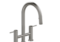 RIOBEL AZ400SS Azure Pulldown Kitchen Faucet Bridge, 1.5 gpm Flow Rate, Stainless Steel, Import
