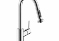 Hansgrohe 14877001 Talis S Pull-Down Kitchen Faucet, 1.75 gpm Flow Rate, Polished Chrome, 1 Handles, 1 Faucet Holes, Function: Traditional, Import, Commercial