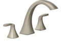 Moen® T693BN T693 Voss™ Tub Faucet, 10 in Center, Brushed Nickel, 2 Handles, Function: Traditional, No, Domestic