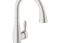 GROHE 30213DC1 Ohm Sink With Integrated Temperature Limiter, 1.75 gpm, 360 deg Swivel C Spout, SuperSteel Infinity, 1 Handle, 1 Faucet Hole, Side Spray(Y/N): No, Import