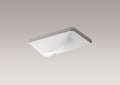 Kohler® 2214-0 Ladena® Bathroom Sink With Overflow Drain, Rectangular Shape, 20-7/8 in W x 14-3/8 in D x 8-1/8 in H, Undermount Mounting, Vitreous China, White