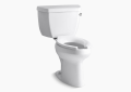Kohler® 3493-RA-0 2-Piece Toilet, Highline® Classic Comfort Height®, Elongated Bowl, 17-1/8 in H Rim, 12 in Rough-In, 1.6 gpf, White