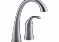 DELTA® 1980-AR-DST Bar/Prep Faucet, Pilar®, Arctic™ Stainless Steel, 1 Handle, 4 in Center, 1.5 gpm