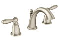 Moen® T6620BN Brantford™ Widespread Bathroom Faucet, 1.5 gpm Flow Rate, 3-1/2 in H Spout, 8 to 16 in Center, Brushed Nickel, 2 Handles, Pop-Up Drain, Domestic