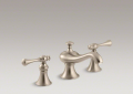 Kohler 16102-4A-BV Widespread Lavatory Faucet, Traditional Lever Handles