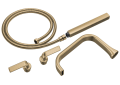 Brizo® T70367-GL Tub Filler Trim, 1.75 gpm Flow Rate, 8 in Center, Luxe Gold, 3 Handles, Import