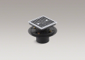 Kohler® 9136-CP ClearFlo™ Square Shower Drain, Solid Brass Grid, PVC/Brass Drain