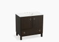 Kohler K-99506-LG-1WC Jacquard(R) 36" Bathroom Vanity Cabinet with Furniture Legs, 2 Doors and 1 Drawer - Felt Grey