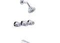 Gerber(R) G0048031 Gerber Classics(TM) Three Handle Sliding Sleeve Escutcheon Tub & Shower Fitting with Sweat Connections & Threaded Spout - Chrome