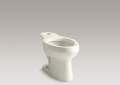 Kohler® 4303-96 Wellworth® Toilet Bowl, Biscuit, Elongated Shape, 12 in Rough-In, 2-1/4 in Trapway