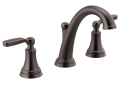 DELTA® 3532LF-RBMPU 3532 Woodhurst™ Widespread Bathroom Faucet, 1.2 gpm Flow Rate, 4-7/16 in H Spout, 4-1/2 to 16 in Center, Venetian Bronze, 2 Handles, Metal Pop-Up Drain, Import