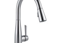 DELTA® 9113-AR-DST Essa® Kitchen Faucet, 1.8 gpm Flow Rate, Arctic™ Stainless Steel, 1 Handles, 1 Faucet Holes, Function: Traditional, Commercial