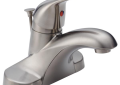 DELTA® B510LF-SS Foundations® Bathroom Faucet, Stainless Steel, 1 Handles, Pop-Up Drain, 1.5 gpm Flow Rate