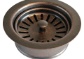 Native Trails DR340-WC Basket Strainer With Disposer Trim, 3-1/2 in Nominal, 1-5/8 in OAL, Metal, Weathered Copper, Import