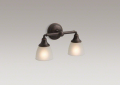 Kohler® 10571-BZL 10571 Devonshire® Dimmable Bathroom Sconce, 120 V AC, Oil Rubbed Bronze Housing, (2) Lamps