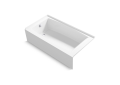 Kohler(R) K-26108-LA-0 Entity(R) 60" x 32" Alcove Bath with Left Drain - White