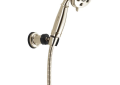 DELTA® 55433-PN Wall Mount Hand Shower, 3 in Dia 3-Function Shower Head, 1.75 gpm Flow Rate, 60 in L Hose, 1/2 in Connection, Polished Nickel, Import