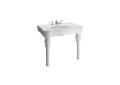 Barclay PGL3P-B Versailles™ Basin Only, Oval Shape, 8 in Faucet Hole Spacing, 42-1/8 in W x 22-1/2 in D, Fireclay, White, Import