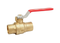 Red and White 5595F-1/2 Brass 1/2 inch Sweat x 1/2 inch Sweat Full Port Ball Valve