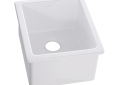 Elkay® SWU1517WH Fireclay Traditional Kitchen Bar Sink, White, Rectangle Shape, 13-1/2 in L x 16 in W Bowl x 9-1/8 in D Bowl, 16-3/8 in L x 18-7/8 in W x 10-1/8 in H, Undermount Mounting