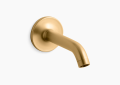 Kohler K-14426-2MB Purist(R) Wall-Mount Bath Spout - Vibrant Brushed Moderne Brass