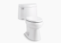 Kohler® 3619-0 1-Piece Toilet, Cimarron® Comfort Height®, Elongated Bowl, 16-1/2 in H Rim, 12 in Rough-In, 1.28 gpf, White