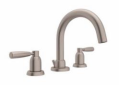 Rohl® U.3955LS-STN-2 Widespread Lavatory Faucet, Perrin & Rowe® Bath Holborn, 1.2 gpm Flow Rate, 3-1/4 in H Spout, 8 in Center, Satin Nickel, 2 Handles, Pop-Up Drain