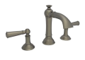 Newport Brass® 2410/07 Model 2410 Aylesbury Widespread Lavatory Faucet, 1.2 gpm Flow Rate, 4-3/16 in H Spout, 8 to 20 in Center, English Bronze, 2 Handles, Pop-Up Drain