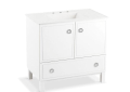 Kohler® 99506-LG-1WA Jacquard™ Standard Bathroom Vanity Cabinet With Furniture Legs, 34-1/2 in OAH x 36 in OAW x 21-7/8 in OAD, Floor Mount, Linen White Cabinet