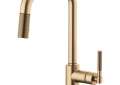 Brizo® 63053LF-GL Litze™ Pull-Down Kitchen Faucet, 1.8 gpm Flow Rate, Luxe Gold, 1 Handles, 1 Faucet Holes, Function: Traditional