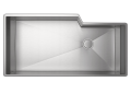 Rohl® RGK3016SB Culinario Modern Kitchen Sink, Rectangular Shape, 1 Faucet Holes, Deck Mounting, Brushed Stainless Steel