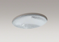 Kohler® 2741-B11 Whist® Bathroom Sink, Oval Shape, 19 in W x 16-1/8 in D x 5-3/8 in H, Undermount Mounting, Glass, Ice