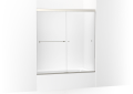 Kohler® 707002-L-BNK Revel™ Sliding Bath Door, Frameless Frame, Crystal Clear Tempered Glass, Anodized Brushed Nickel, 5/16 in THK Glass, 56-5/8 to 59-5/8 in W Opening