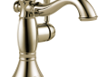 DELTA® 597LF-PNMPU Cassidy™ Centerset Lavatory Faucet, Commercial, 1.2 gpm Flow Rate, 5-7/32 in H Spout, 1 Handles, Pop-Up Drain, 1/3 Faucet Holes, Polished Nickel, Function: Traditional