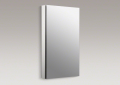 Kohler® 2918-PG-SAA Catalan® Single Door Medicine Cabinet With 107 deg Hinge, 4-3/4 in OAL x 20-1/8 in OAW x 36-1/8 in OAH, Anodized Aluminum, Satin