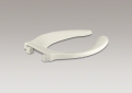 Kohler® 4731-C-96 Stronghold® Toilet Seat With Integrated Handle and Self-Sustaining Self-Sustaining Check Hinge, Elongated Bowl, Open Front, Plastic, Biscuit, Self-Sustaining Self-Sustaining Check Hinge