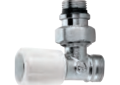QHT RV-338452 Purmo Ecostyle 1/2 inch Angle Thermostatic Radiator Shut Off Valve - Chrome