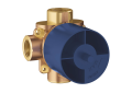 GROHE 29903000 Concetto Diverter Rough-In Valve With 1/2 in NPT Plasterguard, 1/2 in FNPT Inlet x 1/2 in FNPT Outlet, 3 Ways, Brass Body, Import